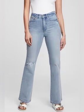 GAP 70’s FLARE high rise distressed jeans Size 18 (waist 34 inches)